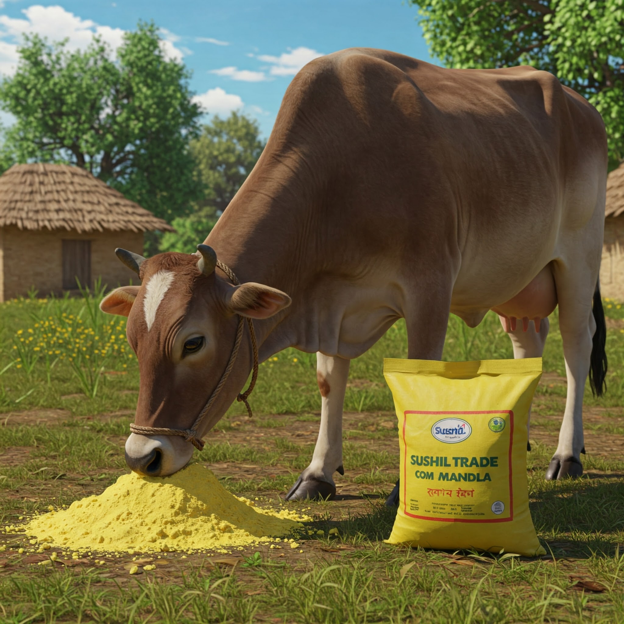Cow eating Makka Chuni